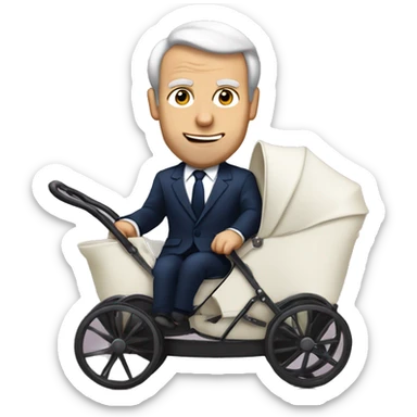 Macron dans une poussette sticker