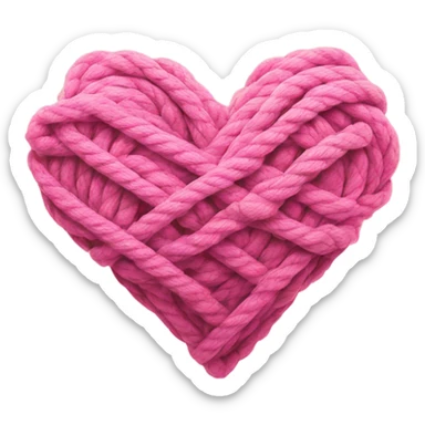 Pink heart made of rope sticker