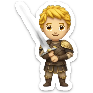 Human holding sword sticker