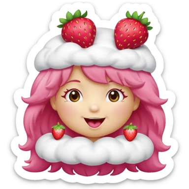 Strawberry shortcake blowing a kiss sticker