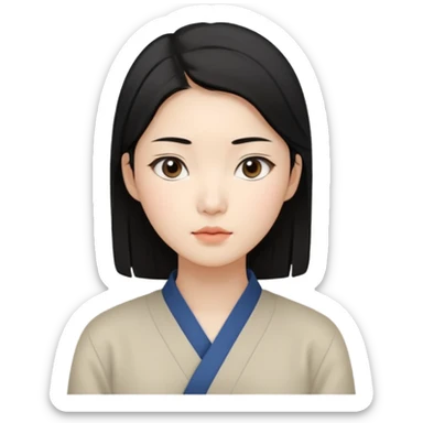 Korean woman, East Asian features,
female human face avatar only,
headshot portrait, face only,
thoughtful and calm expression, sensitive mood,
neutral face, minimal expression,
natural black hair, simple hairstyle,
clean background,
no clothes, no body, no accessories,
no cartoon, no fantas sticker