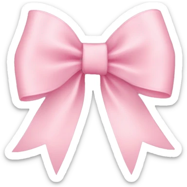 light pink ribbon bow sticker