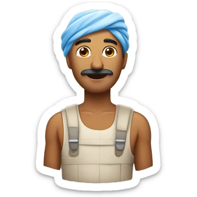 Un hombre de la India con un gran Tarro agrietado en su cabeza, impidiéndole ver. sticker