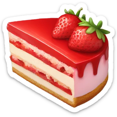 slice of strawberry cake with no dish sticker