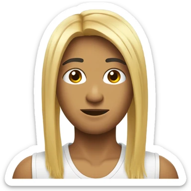 pelo rubio con flequillo sticker