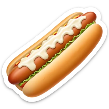 Hot dog with ranch on it  sticker