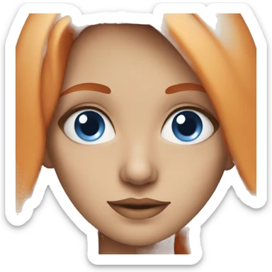 European Woman with blue eye and orange hair sticker