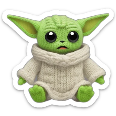 Grogu star wars knit sticker