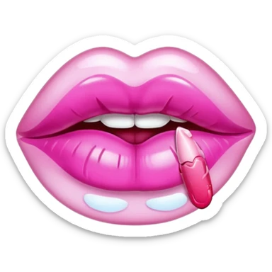 vaso con beso rosado sticker