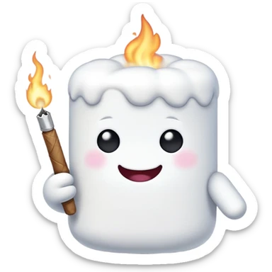 marshmallow OG character smoking weed sticker