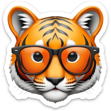 tiger head with wayfarer sunglasses black lens sticker
