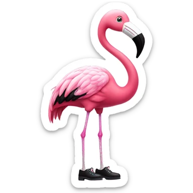 pink flamingo with tap shoes sticker