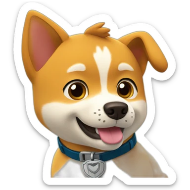 shiba inu in paw patrol sticker