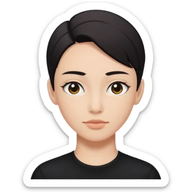 make it non gendered, black top, says PION! on their forehead sticker