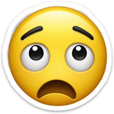 Shocked yellow round emoji sticker