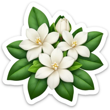 White gardenia flowers bouquet  sticker