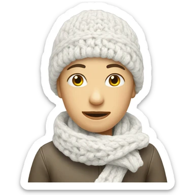 White knitted scarf sticker
