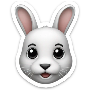 Lapine moitié du visage tout noir sticker