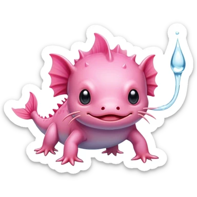 An axolotl pissing sticker
