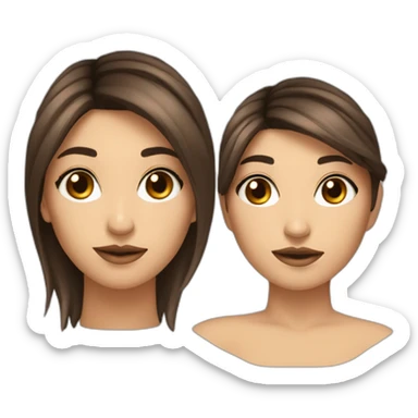 Une brune aux cheveux long entrain de se maquiller les yeux  sticker