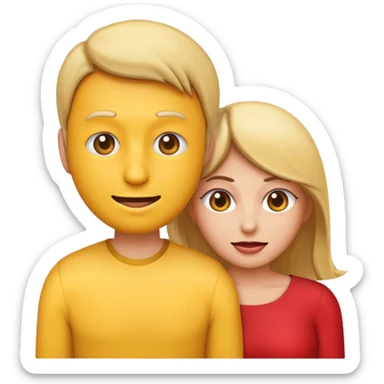 An emoji man behind an emoji women in a way that it seems that he's giving her backshots sticker