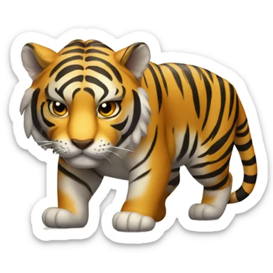 Tigre avec une pancarte Good game sticker