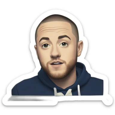 Mac miller in a polaroid frame sticker