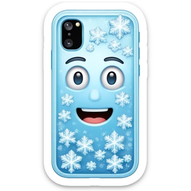 Phone with ice crystals on it representing a cold call in sales sticker