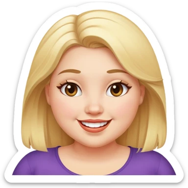 blonde plus size girl with happy expression sticker