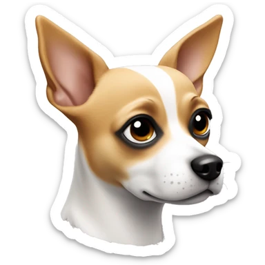 Chihuahua jack russel dog, white black & tan sticker
