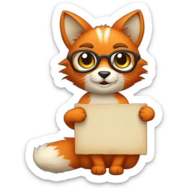 foxy-cat-holding-a-sign-with-Yaroslav sticker