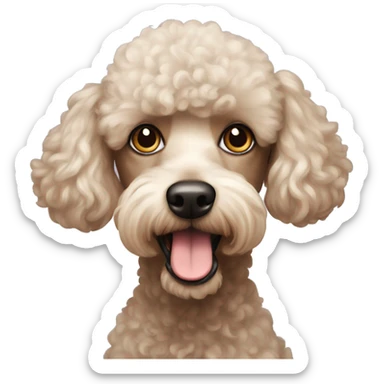 cross eyed poodle sticker