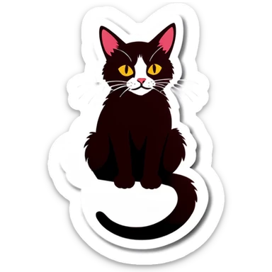 Cat sitting on a lap sticker