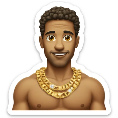 light skin cuban man with excessive gold jewelry  sticker