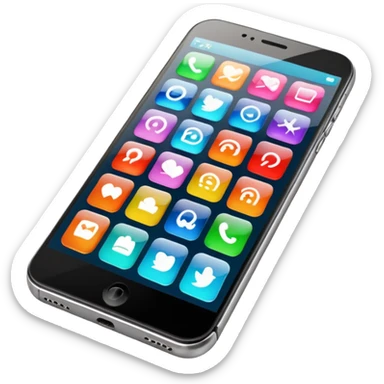 smartphone with a colorful app grid sticker