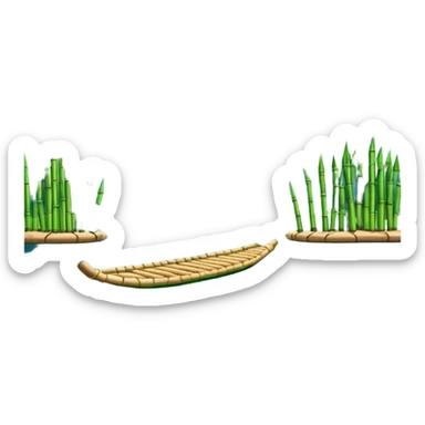 Li River Guilin with karst mountains and bamboo raft, simplified emoji style with bold outlines and bright colors, cartoon style limestone peaks with river sticker