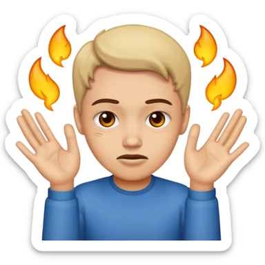 Devious face with hands plotting and scheming  sticker