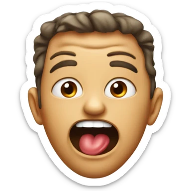 Freaky tounge sticking out  sticker