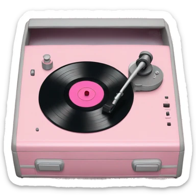 A pastel pink vinyl record player sticker