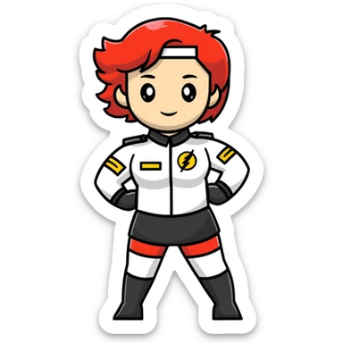 Female superhero band director sticker