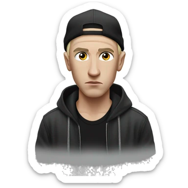 Eminem the rapper acting tough sticker