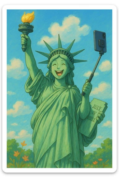 takes a selfie sticker