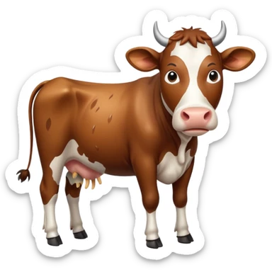 a cow who is hot sticker