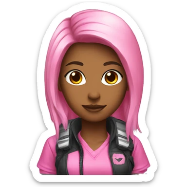 Pink gamer girl accessories  sticker