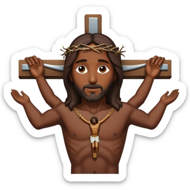 Dark skin christ on the crucifix  sticker