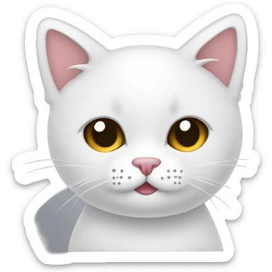 Gato color blanco con manchas negras en el rosrtro sticker