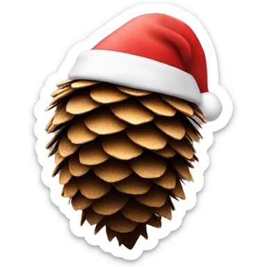 pinecone with Santa hat sticker