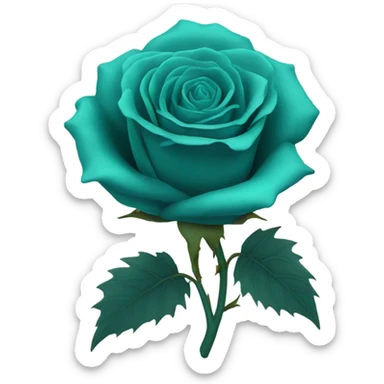 Teal rose with spines sticker