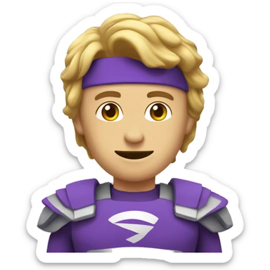 Un super héro du markeing digita habilé en violet sticker