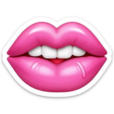 Pink lipstick kiss mark  sticker